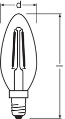 LEDVANCE Klassisch B E14 Klar Filament 2.5W 827 - 4099854069451 [2 Stück]