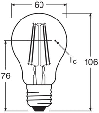 Dimmbares Led Classic A19 7W E27 827 Klarer Filament - 4099854054396