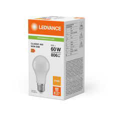 LEDVANCE Classic A60 LED Glühbirne 8.5W E27 2700K 806LM - 4099854049088 [2 Stück]