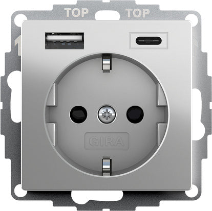 Gira Doppel Usb Wandsteckdose Mit Sicherheit Plus - 2459600