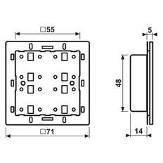 JUNG KNX 4 Kanal Universal Touch Modul Mit Temperatursensor - 42941ST