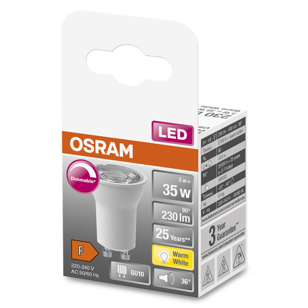 Osram Led Superstar Par11 3W Gu10 2700K Dimmbare Spot [2 Stück]