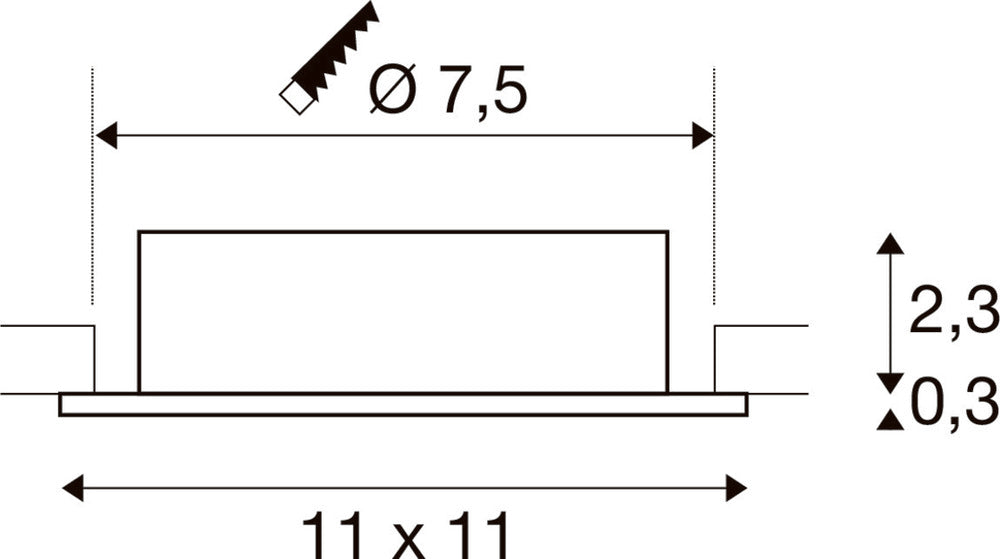 SLV Neue Tria 75 XL Quadratische GU10 Einbau-Downlight Weiß - 1007627
