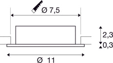 SLV Neue Tria 75 XL Runde GU10 Einbau Deckenleuchte Schwarz - 1007625