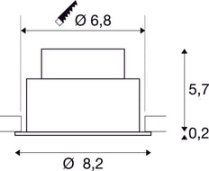 SLV Neue Tria 68 LED Einbauleuchte IP65 3000K Schwarz - 1007408