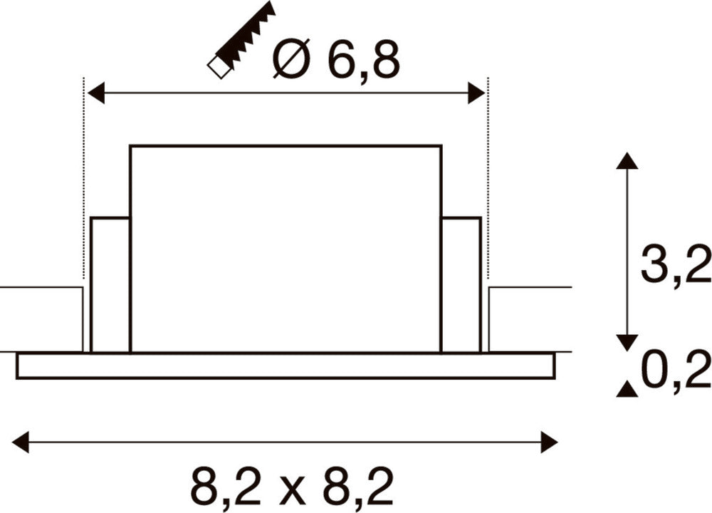 SLV Neue Tria 68 Quadrat IP65 Deckenmontage Ring Schwarz - 1007347