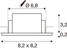 SLV Neue Tria 68 Quadrat IP65 Deckenmontage Ring Schwarz - 1007347