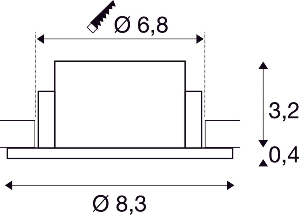 SLV Neue Tria 68 Runde IP65 Deckeninstallationsring - 1007337