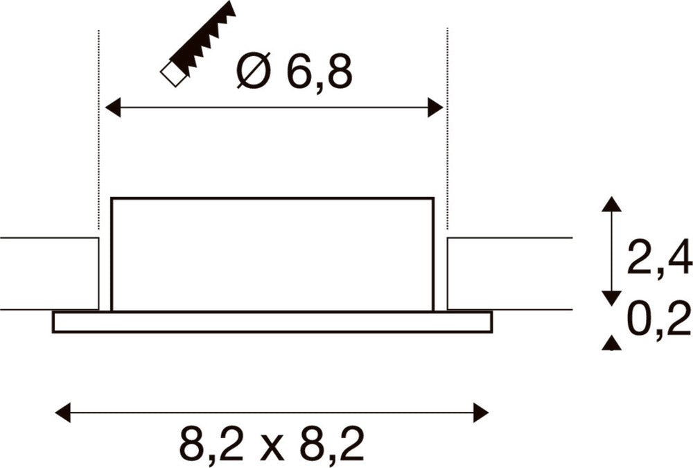 SLV Neue Tria 68 Quadratischer Deckenmontagering Aluminium - 1007330