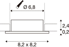 SLV Neue Tria 68 Quadratischer Deckenmontagering Aluminium - 1007330