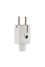 Kompakte Schuko Doppelerdungsstecker IP20 TPE Grau - 100000046 [2 Stück]