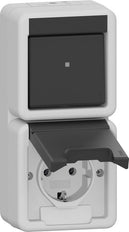 Gira Vertical Switch Socket Combo IP44 Grey - 417630