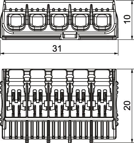 Universeller 5-Draht Hebelanschlussblock 450V 32A - 2054425 [45 Stück]
