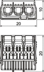 Universelles 3-Draht Hebelanschlussblock 450V 32A - 2054423 [75 Stück]
