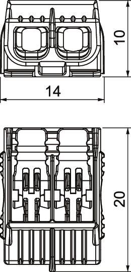 OBO Universelle Hebelanschlussklemme 2 Starre Flexible Drahtverbinder - 2054422 [100 Stück]