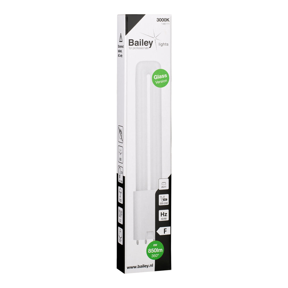 Bailey LED PL Glass 2G11 8W 850lm 3000K Retrofit Lamp - 146111