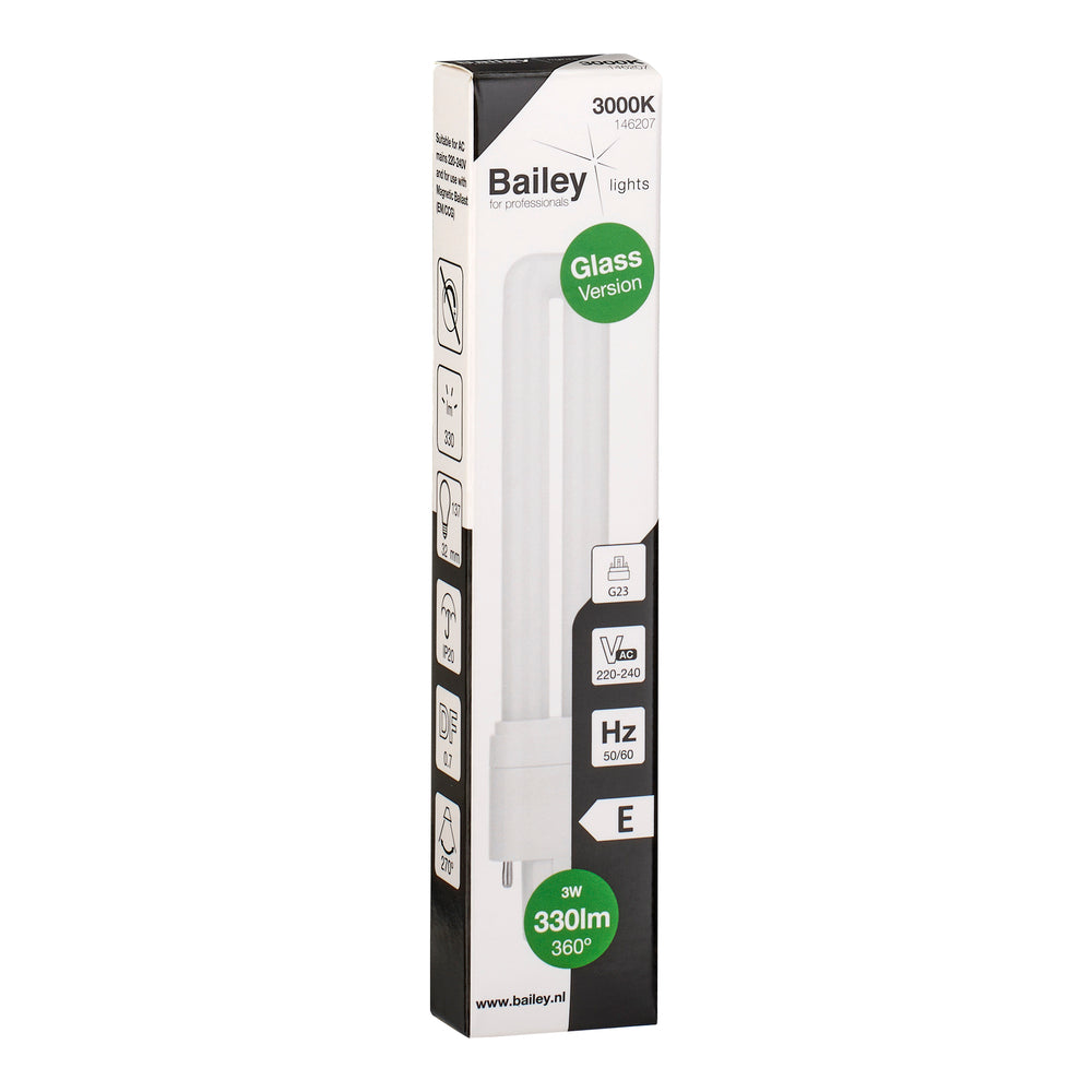 Bailey Led Pl Glas G23 2P 3W 330Lm 3000K Handelslampe - 146207