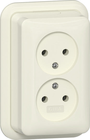 Gira Doppelsteckdose 16A 250V Aufputz Weiß - 479110