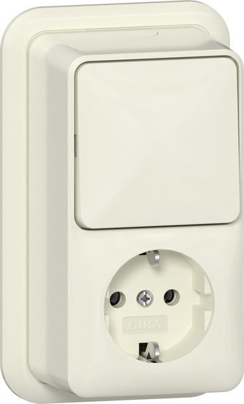 Gira Surface Mount Switch Socket Combo With Pilot Light - 417610