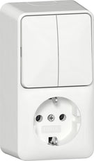 Gira Surface Mount Combo Switch Socket 16A 250V Vertical - 417512
