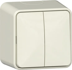 Gira Series Surface Mount Dual Rocker Switch Cream White - 310512