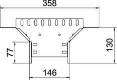 T Abzweig Kabelrinne Connector 60x150 Stahl Verzinkt - 6042113