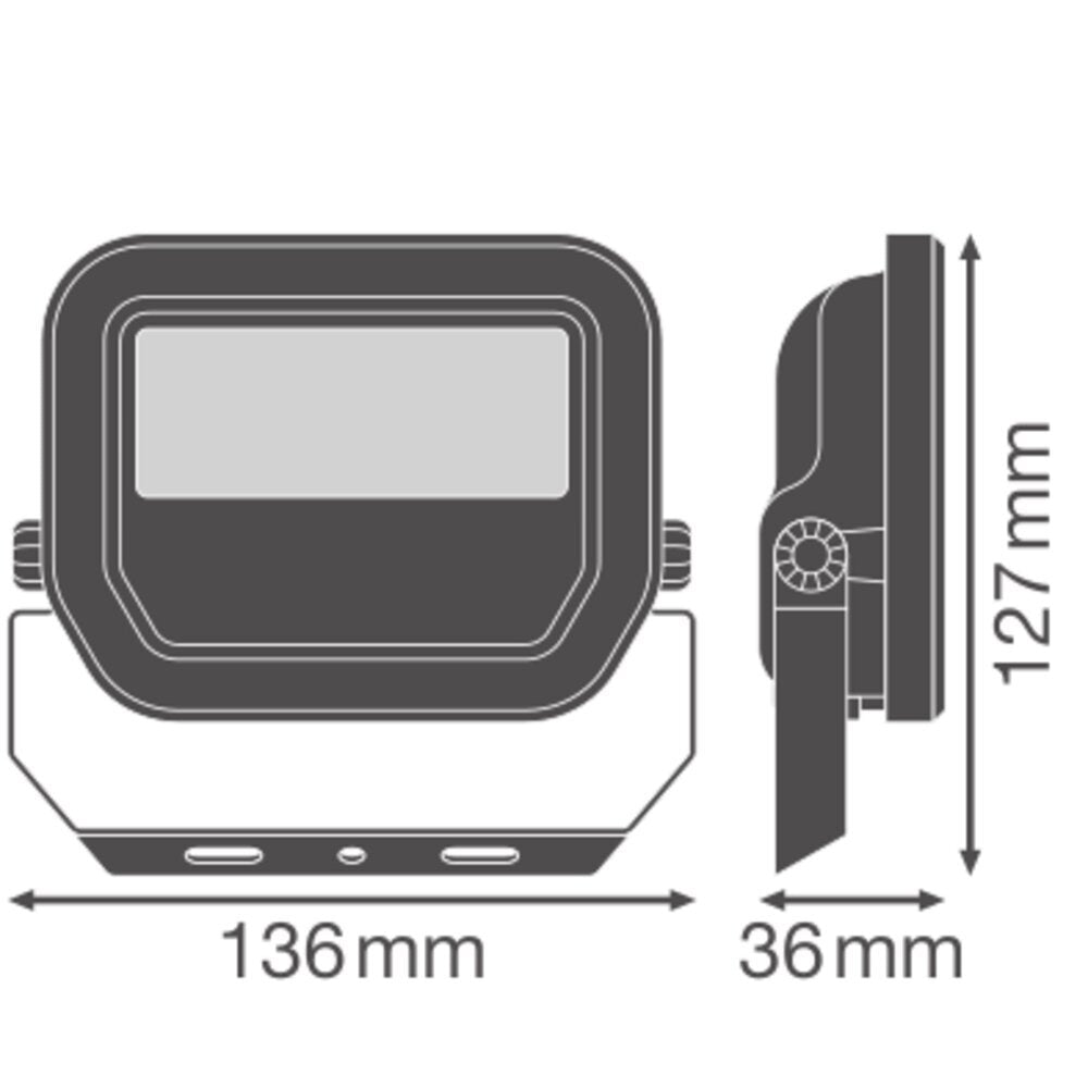 Led Flutlicht 8W 1200lm IP66 3000K Schwarz - 4099854305689