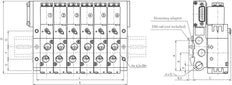 G1/4'' 4x Pneumatik-Ventilinsel 24V DC 1,5-8bar/21,0-112psi Mehrpolig E.MC