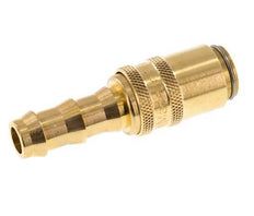 Brass DN 6 Mold Coupling Socket 9.5 mm Hose Pillar Double Shut-Off