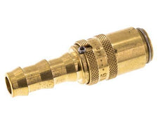 Brass DN 6 Mold Coupling Socket 9.5 mm Hose Pillar Unlocking Protection Double Shut-Off