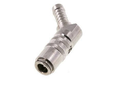 Stainless Steel DN 6 Mold Coupling Socket 9 mm Hose Pillar Double Shut-Off 45-deg