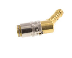 Brass DN 6 Mold Coupling Socket 9 mm Hose Pillar Unlocking Protection 45-deg