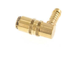 Brass DN 6 Mold Coupling Socket 9 mm Hose Pillar Double Shut-Off 90-deg