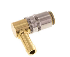 Brass DN 6 Mold Coupling Socket 9 mm Hose Pillar 90-deg