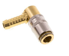 Brass DN 6 Mold Coupling Socket 9 mm Hose Pillar 90-deg