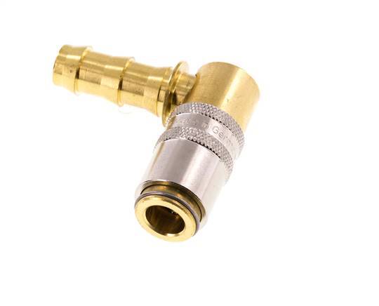 Brass DN 6 Mold Coupling Socket 9.5 mm Hose Pillar 90-deg