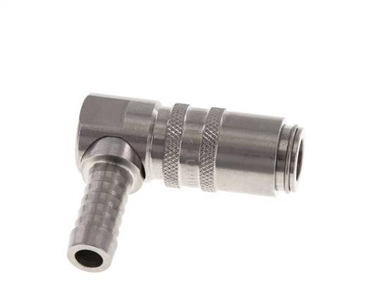 Edelstahl DN 6 Formkupplung Muffe 9 mm Schlauchsäule 90-deg