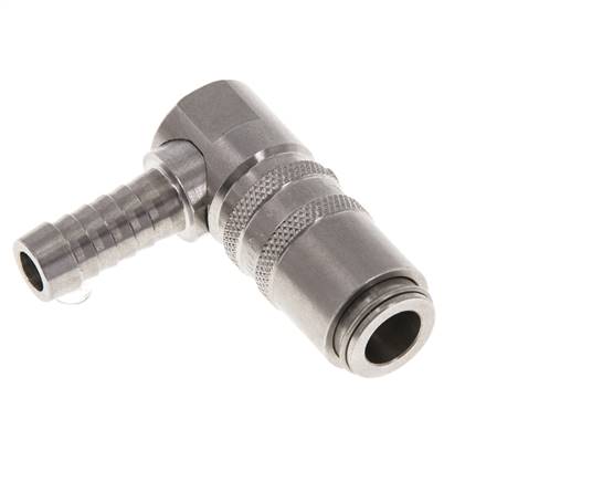 Edelstahl DN 6 Formkupplung Muffe 9 mm Schlauchsäule 90-deg