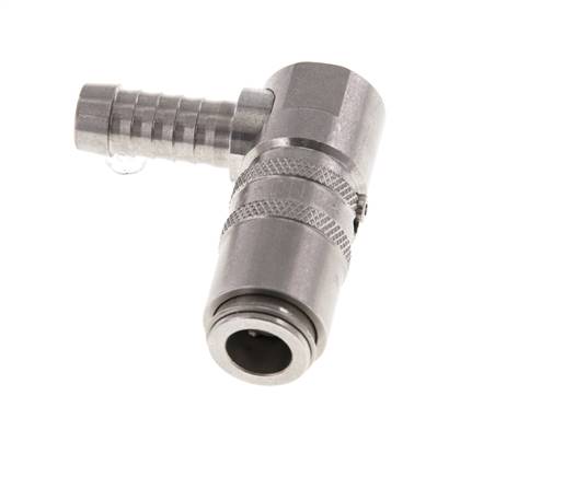 Edelstahl DN 6 Formkupplung Muffe 9 mm Schlauchsäule 90-deg