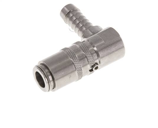 Edelstahl DN 6 Formkupplung Muffe 9 mm Schlauchsäule 90-deg
