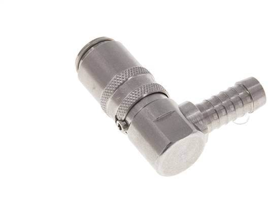 Edelstahl DN 6 Formkupplung Muffe 9 mm Schlauchsäule 90-deg