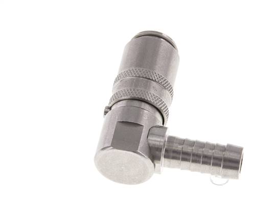 Edelstahl DN 6 Formkupplung Muffe 9 mm Schlauchsäule 90-deg