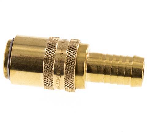 Brass DN 9 Mold Coupling Socket 13 mm Hose Pillar Double Shut-Off