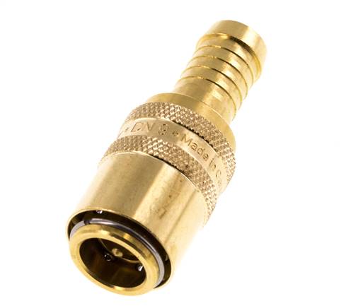 Messing DN 9 Formkupplung Muffe 13 mm Schlauchsäule Doppelabsperrung