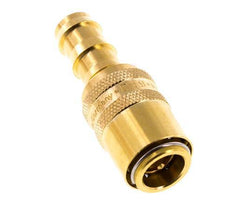 Brass DN 9 Mold Coupling Socket 12.7 mm Hose Pillar Double Shut-Off