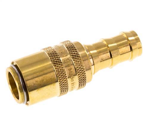 Brass DN 9 Mold Coupling Socket 12.7 mm Hose Pillar Double Shut-Off