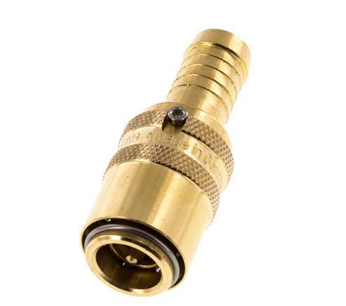 Brass DN 9 Mold Coupling Socket 13 mm Hose Pillar Unlocking Protection Double Shut-Off