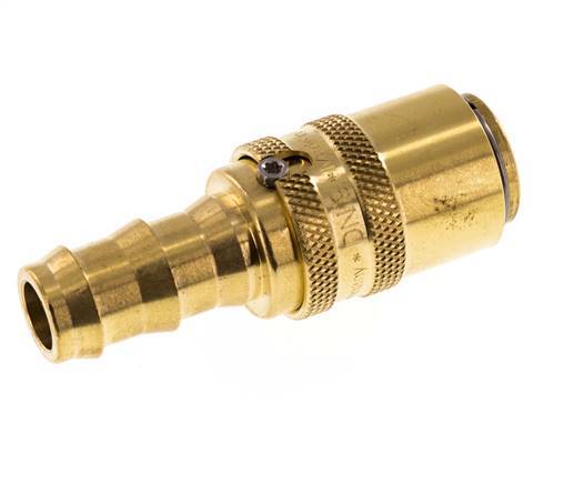 Brass DN 9 Mold Coupling Socket 12.7 mm Hose Pillar Unlocking Protection Double Shut-Off