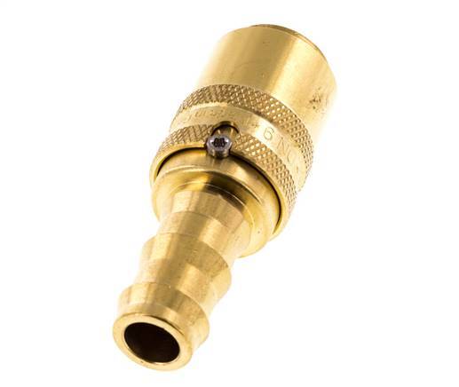 Brass DN 9 Mold Coupling Socket 12.7 mm Hose Pillar Unlocking Protection Double Shut-Off