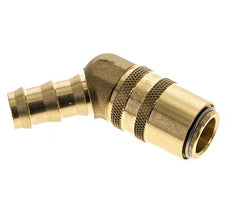 Messing DN 9 Formkupplungsmuffe 12,7 mm Schlauchsäule Doppelabsperrung 45-Grad